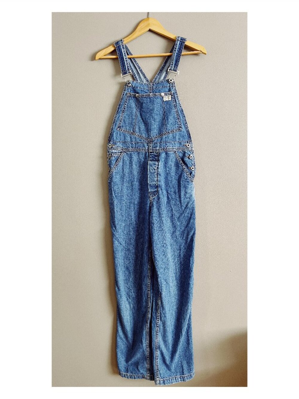 VTG Guess Jeans USA Sz M Denim Overalls Medium Wash Adjustable 80s/90s